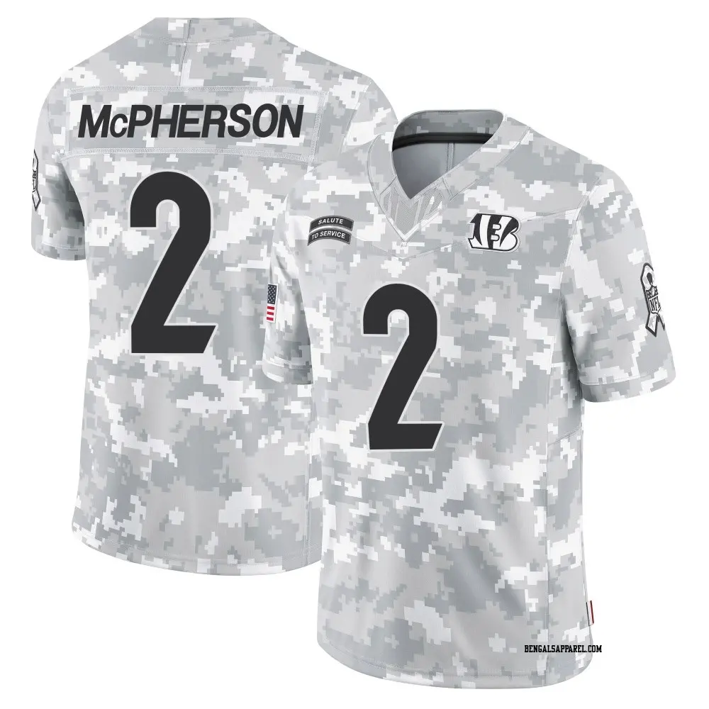 Limited Arctic Camo Men's Evan McPherson Cincinnati Bengals 2024 Salute to Service Jersey