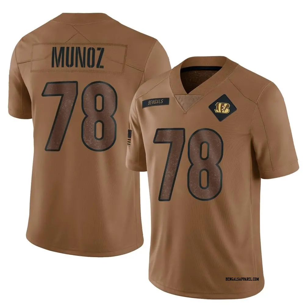 Limited Brown Men's Anthony Munoz Cincinnati Bengals 2023 Salute To Service Jersey