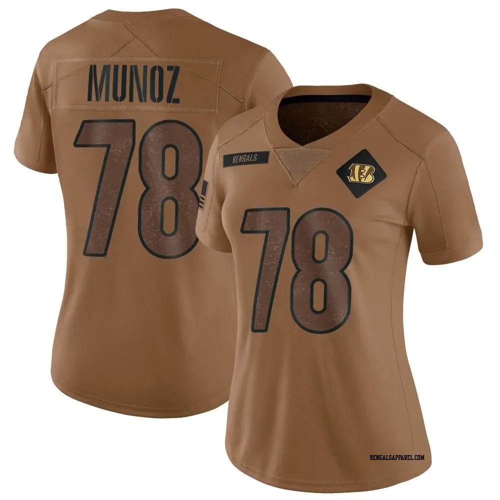 Limited Brown Women's Anthony Munoz Cincinnati Bengals 2023 Salute To Service Jersey