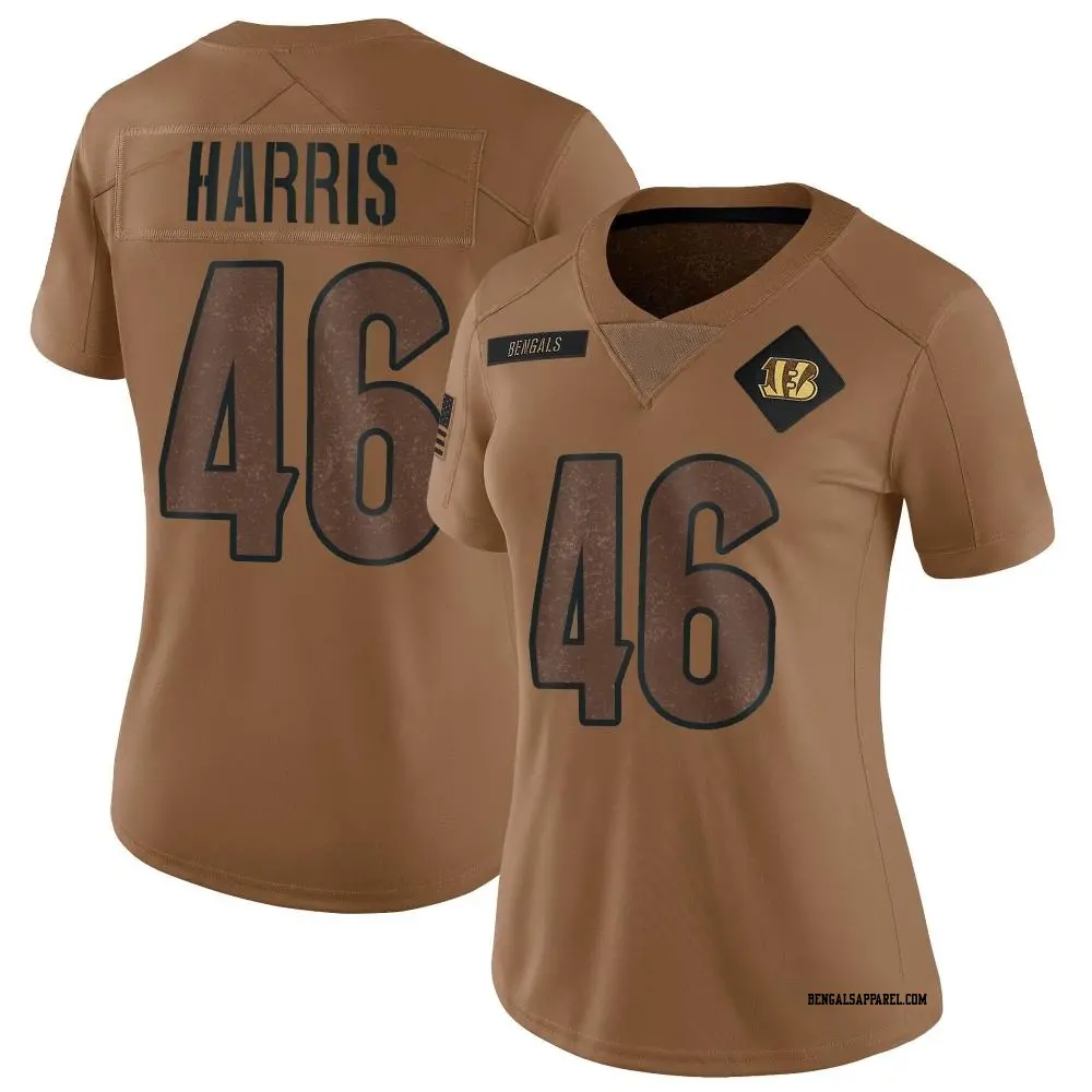 Limited Brown Women's Clark Harris Cincinnati Bengals 2023 Salute To Service Jersey