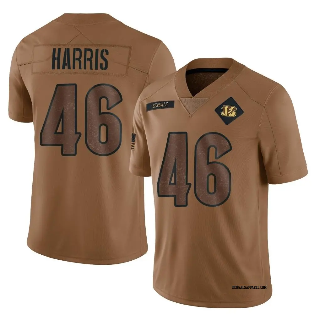 Limited Brown Youth Clark Harris Cincinnati Bengals 2023 Salute To Service Jersey